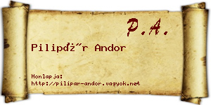 Pilipár Andor névjegykártya